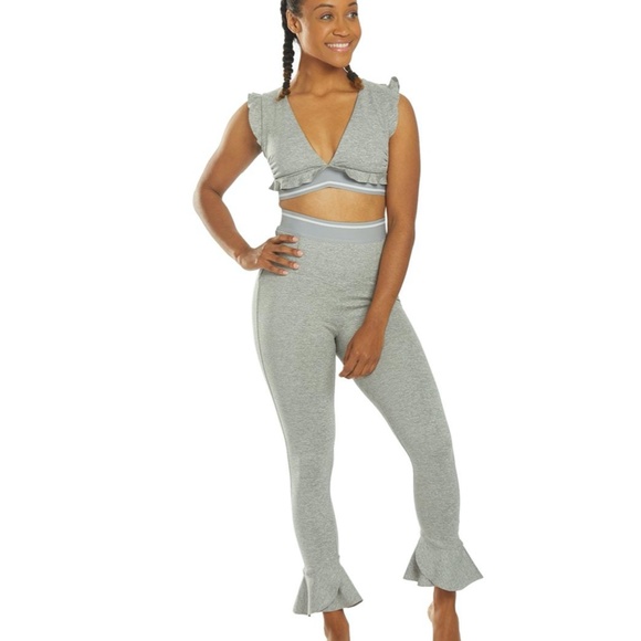 NWT $128 FREE PEOPLE Movement Women Sanctuary Ruffle Leggings Tights Yoga Dance - Picture 2 of 11